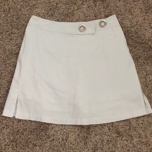 White skirt with shorts underneath
